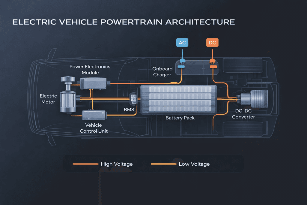 Electric vehicle traction inverter: protection circuits must respond within 1 microsecond to prevent IGBT/SiC damage