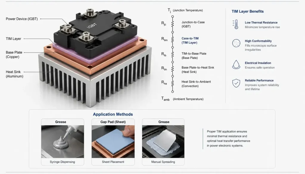 thermal interface material for solar inverters