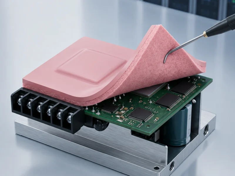 Thermal silicone soft pad placed between heatsink and IGBT power module